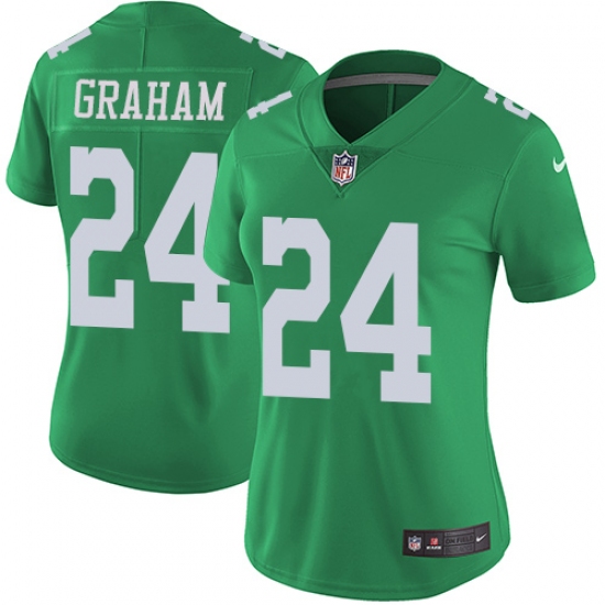 Women's Nike Philadelphia Eagles 24 Corey Graham Limited Green Rush Vapor Untouchable NFL Jersey