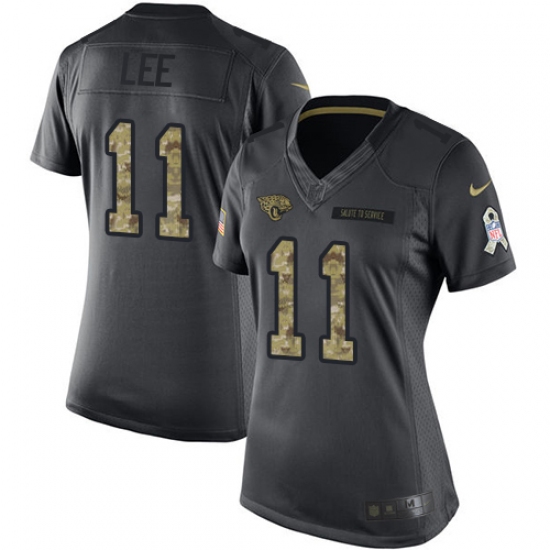 Women's Nike Jacksonville Jaguars 11 Marqise Lee Limited Black 2016 Salute to Service NFL Jersey