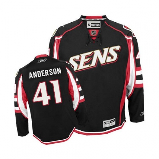 Women's Reebok Ottawa Senators 41 Craig Anderson Authentic Black Third NHL Jersey