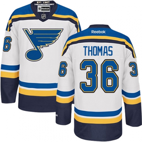 Youth Reebok St. Louis Blues 36 Robert Thomas Authentic White Away NHL Jersey