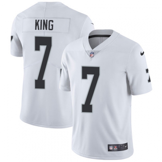 Men's Nike Oakland Raiders 7 Marquette King White Vapor Untouchable Limited Player NFL Jersey