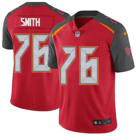 Youth Nike Tampa Bay Buccaneers 76 Donovan Smith Red Team Color Vapor Untouchable Limited Player NFL Jersey