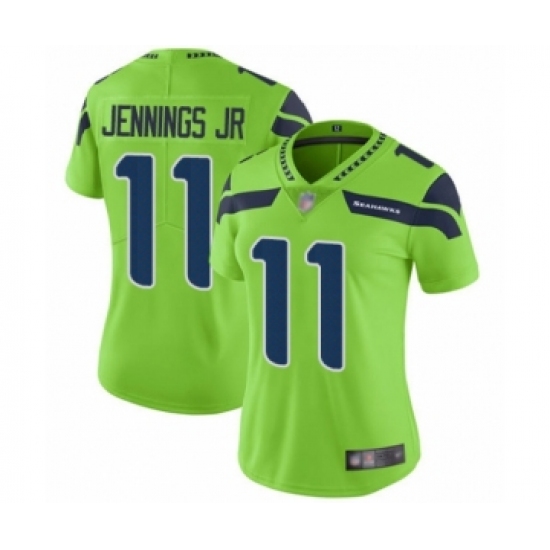 Women's Seattle Seahawks 11 Gary Jennings Jr. Limited Green Rush Vapor Untouchable Football Jersey
