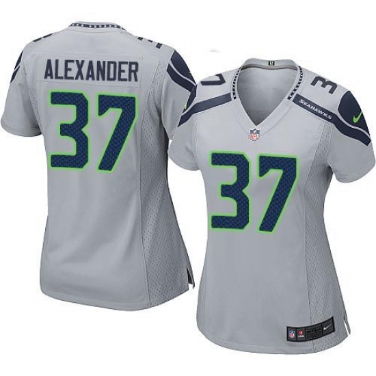 Women's Nike Seattle Seahawks 37 Shaun Alexander Game Grey Alternate NFL Jersey