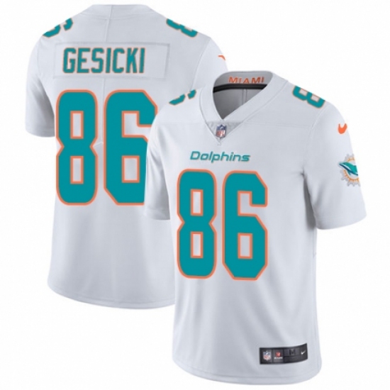 Youth Nike Miami Dolphins 86 Mike Gesicki White Vapor Untouchable Limited Player NFL Jersey