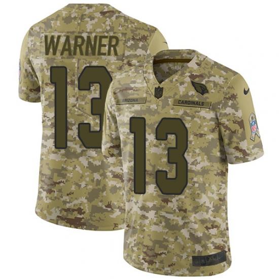 Youth Nike Arizona Cardinals 13 Kurt Warner Limited Camo 2018 Salute to Service NFL Jersey