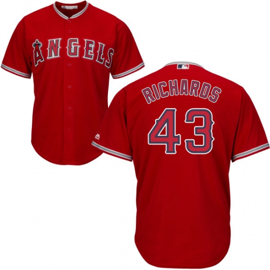 Men's Majestic Los Angeles Angels of Anaheim 43 Garrett Richards Replica Red Alternate Cool Base MLB Jersey