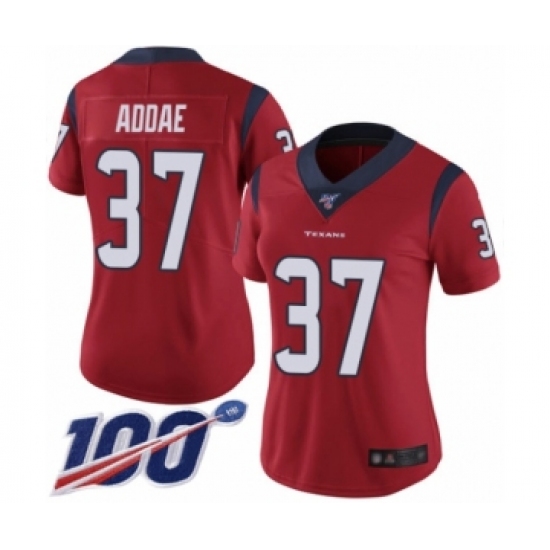 Women's Houston Texans 37 Jahleel Addae Red Alternate Vapor Untouchable Limited Player 100th Season Football Jersey