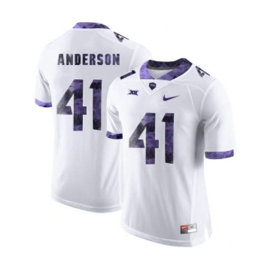 TCU Horned Frogs 41 Jonathan Anderson White Print College Football Limited Jersey