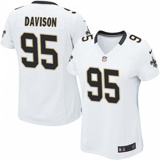 Women's Nike New Orleans Saints 95 Tyeler Davison Game White NFL Jersey