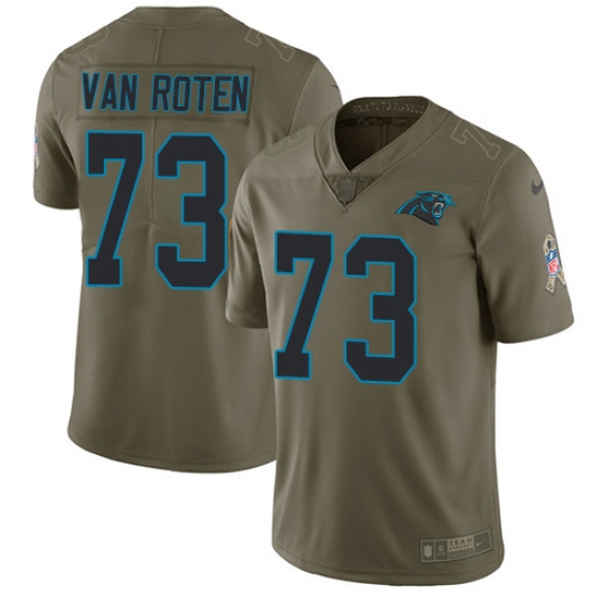 Youth Nike Carolina Panthers 73 Greg Van Roten Limited Olive 2017 Salute to Service NFL Jersey