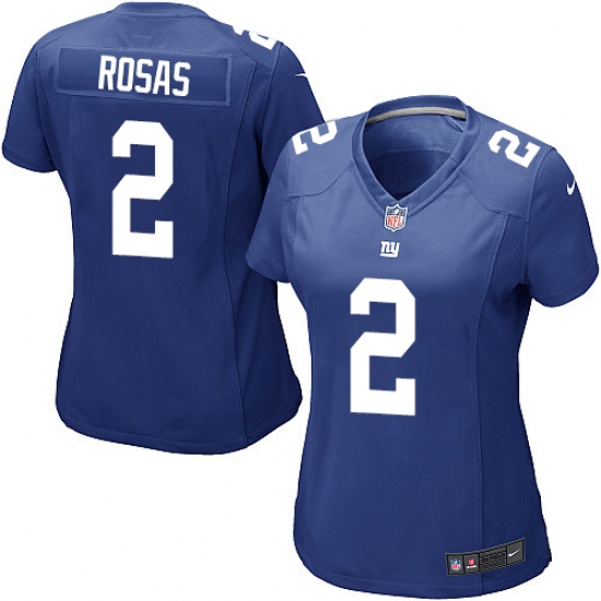 Women's Nike New York Giants 2 Aldrick Rosas Game Royal Blue Team Color NFL Jersey