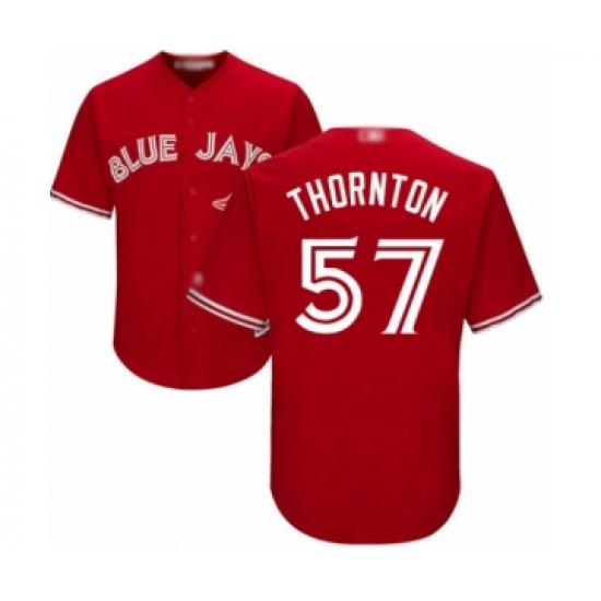 Youth Toronto Blue Jays 57 Trent Thornton Authentic Scarlet Alternate Baseball Player Jersey