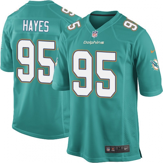 Men's Nike Miami Dolphins 95 William Hayes Game Aqua Green Team Color NFL Jersey