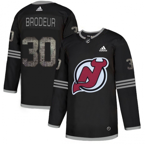 Men's Adidas New Jersey Devils 30 Martin Brodeur Black Authentic Classic Stitched NHL Jersey