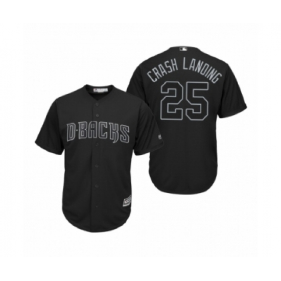 Men's Arizona Diamondbacks 25 Archie Bradley Crash Landing Black 2019 Players' Weekend Replica Jersey