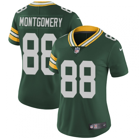 Women's Nike Green Bay Packers 88 Ty Montgomery Green Team Color Vapor Untouchable Limited Player NFL Jersey
