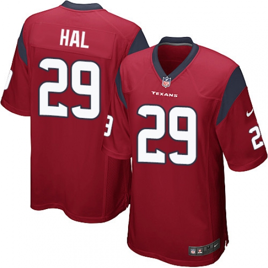 Men's Nike Houston Texans 29 Andre Hal Game Red Alternate NFL Jersey