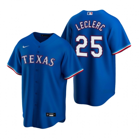 Men's Nike Texas Rangers 25 Jose Leclerc Royal Alternate Stitched Baseball Jersey