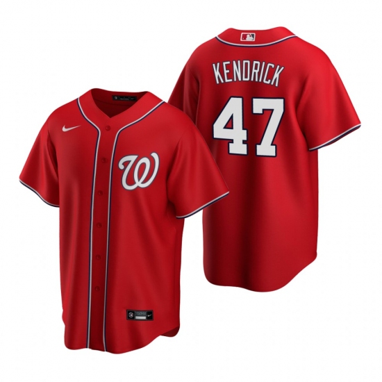 Men's Nike Washington Nationals 47 Howie Kendrick Red Alternate Stitched Baseball Jersey