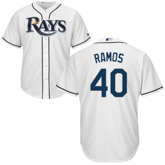 Youth Majestic Tampa Bay Rays 40 Wilson Ramos Replica White Home Cool Base MLB Jersey