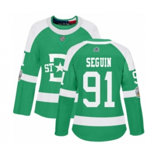 Women's Dallas Stars 91 Tyler Seguin Authentic Green 2020 Winter Classic Hockey Jersey