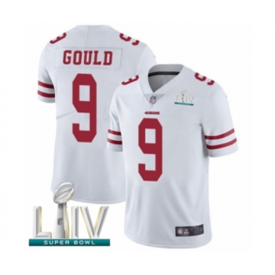 Men's San Francisco 49ers 9 Robbie Gould White Vapor Untouchable Limited Player Super Bowl LIV Bound Football Jersey