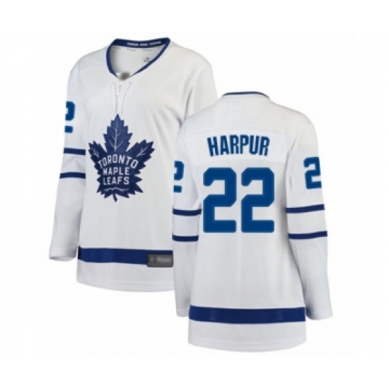 Women's Toronto Maple Leafs 22 Ben Harpur Authentic White Away Fanatics Branded Breakaway Hockey Jersey