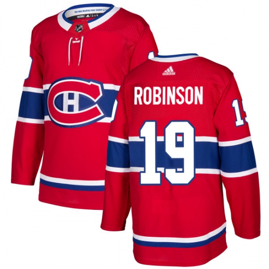 Men's Adidas Montreal Canadiens 19 Larry Robinson Authentic Red Home NHL Jersey