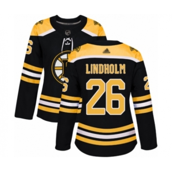 Women's Boston Bruins 26 Par Lindholm Authentic Black Home Hockey Jersey