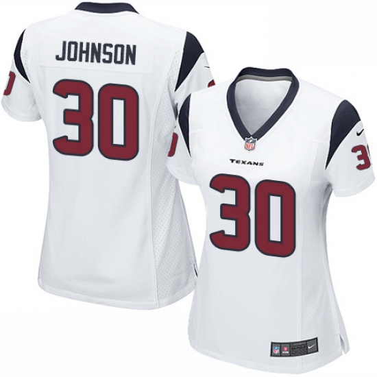 Women's Nike Houston Texans 30 Kevin Johnson Game White NFL Jersey