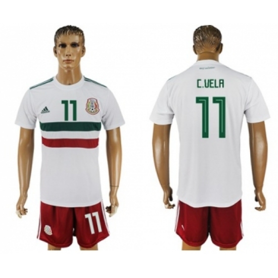 Mexico 11 C.Vela Away Soccer Country Jersey