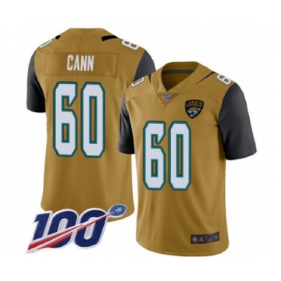 Men's Jacksonville Jaguars 60 A. J. Cann Limited Gold Rush Vapor Untouchable 100th Season Football Jersey