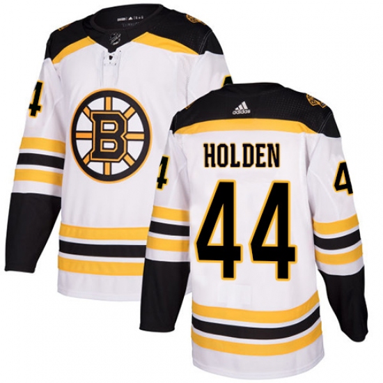 Men's Adidas Boston Bruins 44 Nick Holden Authentic White Away NHL Jersey