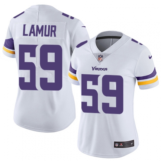 Women's Nike Minnesota Vikings 59 Emmanuel Lamur Elite White NFL Jersey