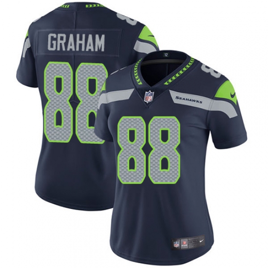 Women's Nike Seattle Seahawks 88 Jimmy Graham Elite Steel Blue Team Color NFL Jersey