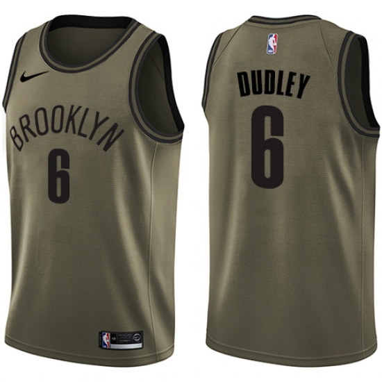 Youth Nike Brooklyn Nets 6 Jared Dudley Swingman Green Salute to Service NBA Jersey