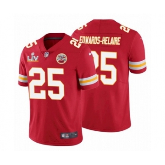 Women's Kansas City Chiefs 25 Clyde Edwards Helaire Red Super Bowl LV Jersey