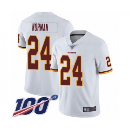 Youth Washington Redskins 24 Josh Norman White Vapor Untouchable Limited Player 100th Season Football Jersey