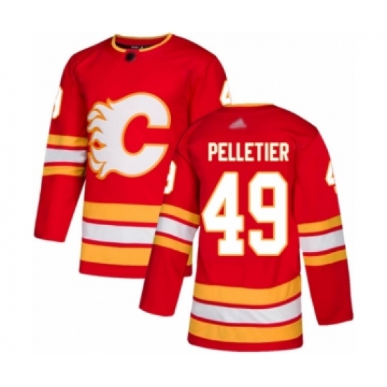 Men's Calgary Flames 49 Jakob Pelletier Authentic Red Alternate Hockey Jersey