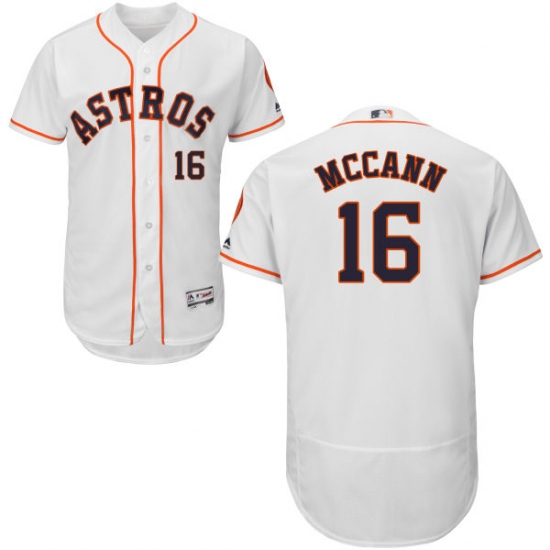 Men's Majestic Houston Astros 16 Brian McCann White Flexbase Authentic Collection MLB Jersey