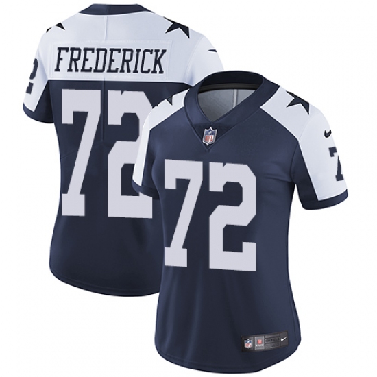 Women's Nike Dallas Cowboys 72 Travis Frederick Navy Blue Throwback Alternate Vapor Untouchable Limited Player NFL Jersey