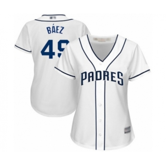 Women's San Diego Padres 49 Michel Baez Authentic White Home Cool Base Baseball Player Jersey