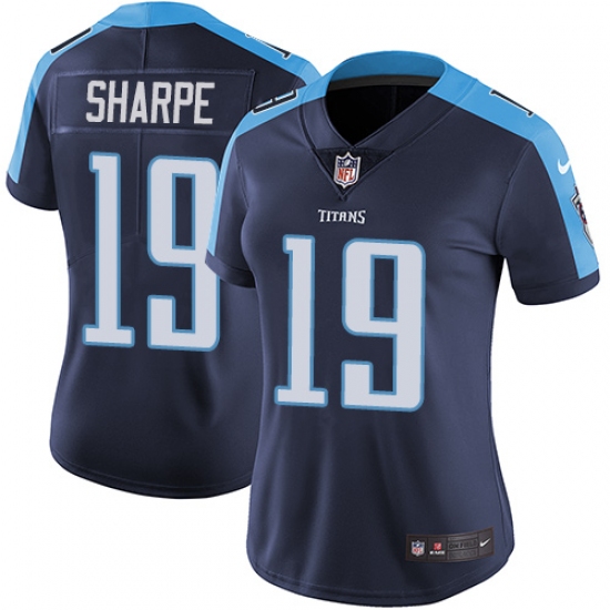 Women's Nike Tennessee Titans 19 Tajae Sharpe Navy Blue Alternate Vapor Untouchable Limited Player NFL Jersey