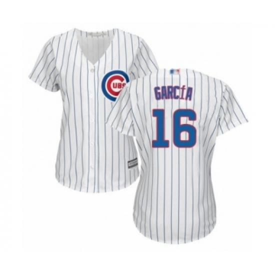 Women's Chicago Cubs 16 Robel Garcia Authentic White Home Cool Base Baseball Player Jersey