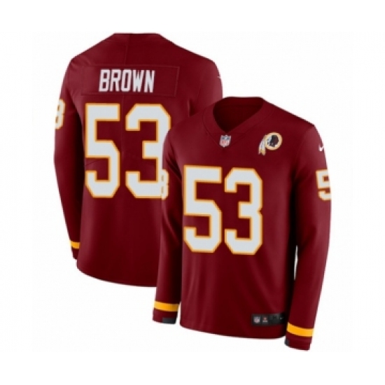 Men's Nike Washington Redskins 53 Zach Brown Limited Burgundy Therma Long Sleeve NFL Jersey