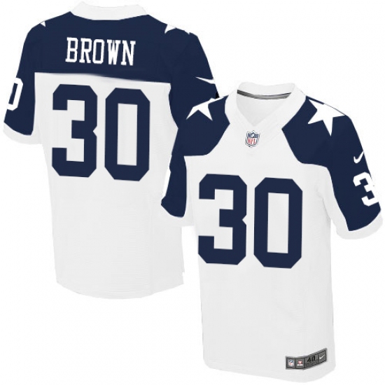 Men's Nike Dallas Cowboys 30 Anthony Brown Elite White Throwback Alternate NFL Jersey