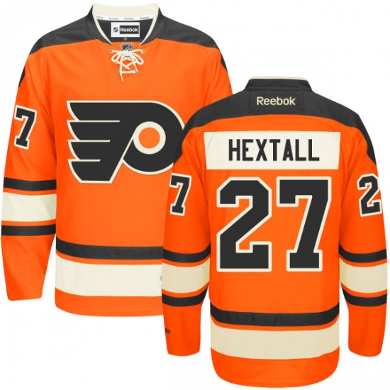 Men's Reebok Philadelphia Flyers 27 Ron Hextall Premier Orange New Third NHL Jersey