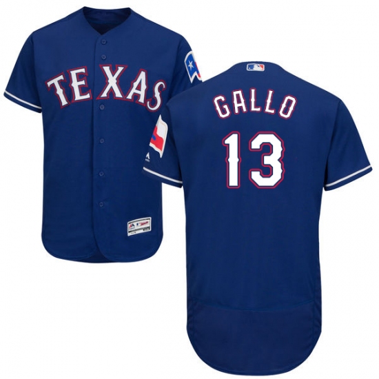 Men's Majestic Texas Rangers 13 Joey Gallo Royal Blue Alternate Flex Base Authentic Collection MLB Jersey