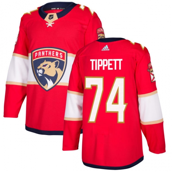 Men's Adidas Florida Panthers 74 Owen Tippett Authentic Red Home NHL Jersey